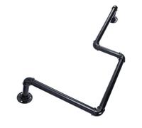 NUOBESTY Étagère Murale Industrielle en Fer Noir, Support de Rangement Ouvert Style Américain, Bibliothèque Ouverte Robuste pour Salon, la Cuisine et Salle de Bain, Installation Murale