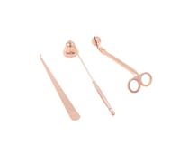 NUOBESTY Éteignoir à Bougie en Acier Inoxydable, Lot de Set de Outils | Coupe-mèches, Crochet et Cloche, Finition Rose Gold, pour Bougies Parfumées et Usage Maison