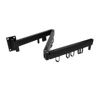 NUOBESTY Étendoir à Linge Mural Pliable en Alliage D’Aluminium Noir 18 Anneaux Gain de Place Fixation sans Perçage Séchoir Extensible pour Balcon Salle de Bain et Intérieur