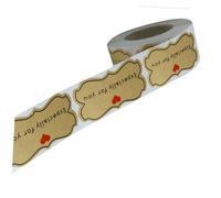 NUOBESTY Étiquettes Autocollantes de Fermeture de Sachets de Bonbons Étiquettes de Fermeture de Lettres en Papier Kraft Autocollant de Fermeture pour Rouleau de 250 Étiquettes Décoratives