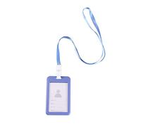 NUOBESTY Étui Porte-badge Plastique Transparent Gris Bleu, Cordon Suspendu Pour Travail Et École, Support Identification Carte D’accès Sécurisé