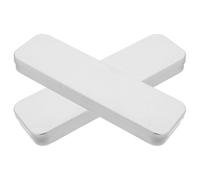 NUOBESTY Fer-Blanc Boîte à Crayons Rectangulaire 2 Pièces pour Élèves | Couvercle à Charnière, Finition Lisse Argentée, Accès Rapide, Protection L’eau, pour École et Examen