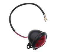 NUOBESTY Feu Arrière de Moto Rétro Rond en Métal Noir Cache Rouge Feu Stop pour Cruiser et Chopper Feux de Freinage Moto Compacts Signalisation Nocturne Améliorée Intégré