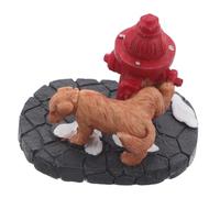 NUOBESTY Figurine de Noël Chien Résine avec Bouche Incendie Colorée Statue Miniature Décorative pour Jardin et Intérieur Ornement Original pour Extérieur et Bureau