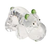 NUOBESTY Figurine Petit Hippopotame en Cristal Transparent, Sculpture Miniature Animale Décorative pour Bureau et Maison, Ornement Décoratif pour Chambre et Étagère, Présent Collection