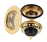 NUOBESTY Filtre Évier Métal avec Panier Drainant et Bouchon Obstruction pour Évier de Cuisine Accessoire Pratique pour Éviter Les Résidus et Blocages