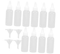 NUOBESTY Flacon de Peinture Plastique Blanc 60ml Embout Fin Anti-Fuite et Entonnoir, Bouteille pour Crème et Peinture, pour Artistes et Modelage