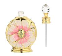 NUOBESTY Flacon en Verre Vide pour Huiles Essentielles 12 Ml Flacon Cosmétique Étanche Rose Bouteille Parfum Compacte pour Aromathérapie et Voyages
