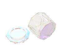 NUOBESTY Gobelet à Ongles en Cristal Transparent avec Couvercle Hermétique, Bol à Dappen 01 Ab Couleur, Récipient Résistant pour Nettoyage Pinceaux Nail Art, Accessoire Professionnel