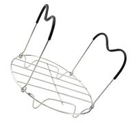 NUOBESTY Grille de Cuisson Vapeur en Acier Inoxydable avec Poignées en Silicone Support Multifonction pour Autocuiseur et Marmite en Fer Accessoire la Cuisine pour Cuisson Vapeur et