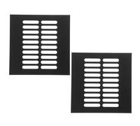 NUOBESTY Grilles D’aération en Alliage D’Aluminium Noir 150x150 Mm, Lot de 2, Ventilation Optimale pour Meubles, Armoires et Placards Cuisine, Grille Carrée Robuste et Anti-Corrosion,