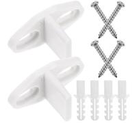 NUOBESTY Guide de Sol pour Porte Coulissante de Grange 2 Pièces Butée de Rail en Pom Blanche Guide Inférieur en Acier au Carbone Fixation au Sol Anti-Balancement pour Portes Coulissantes