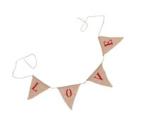 NUOBESTY Guirlande de Mariage en Jute Naturelle, Bannière Suspendue de Fanions Triangulaires Écologiques, Décoration Solide pour Fête, Anniversaire, Cérémonie, Fête Champêtre, 10 Pièces