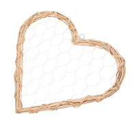 NUOBESTY Guirlande Murale en Osier Tressé de Cœur, Cadre Photo Suspendu Taille Petite, Support Décoratif pour Photos, Décoration Intérieure Vintage pour Salon et Chambre, 1 Pièce