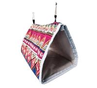 NUOBESTY Hamac Suspendu Triangle pour Perroquet Nid de Sommeil Confortable et Sécurisé pour Petits Oiseaux Nid Oiseau Naturel Toile et Mousse Lit Suspendu pour Perruche Couleur Aléatoire