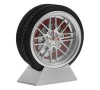 NUOBESTY Horloge de Bureau Pneu de Voiture avec Base Stable Mouvement Quartz Silencieux Décoration Vintage pour Salon et Chambre