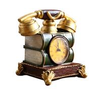 NUOBESTY Horloge Décorative en Résine de Téléphone Vintage Ornement Créatif pour Bureau et Maison Pendule Décor Téléphone Rétro Décoration D’Horloge Originale Accessoire Décoratif