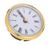 NUOBESTY Horloge Murale Ronde à Quartz Silencieuse avec Chiffres Romains Mécanisme de Remplacement DIY pour Réparation et Décoration Vintage Insert Doré pour Meuble et Fête