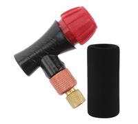 NUOBESTY Housse de Sécurité pour Gonfleur de Co2, Éponge Co2, Tête de Gonflage Portable en Alliage avec Valve de Contrôle et Housse en Éponge, pour Vélos de Route et VTT,