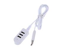 NUOBESTY Hub USB Multifonction 3 Ports 3a Ligne D’Extension 1,2 M, Compact Et Portable, Blanc, Chargeur Rapide pour Bureau Et Voyage