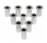 NUOBESTY Inserts Filetés M6 Écrous Rivetés à Tête Plate en Acier Inoxydable, Lot de 10, Conçus pour Fixation sur Tôle Aluminium, Plastique, Usage Chantier et Outillage Électricien