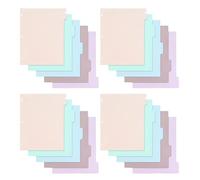 NUOBESTY Intercalaires A4 pour Classeur à 3 Anneaux 20 Pièces Papier 5 Pages par Intercalaire Couleur Pastel Onglets Plastifiés Faciles à Lire pour Organisation Bureau et École