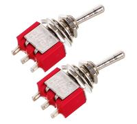 NUOBESTY Interrupteur à Bascule Momentané Mini 3 Cosses 2 Positions en Cuivre Montage M6 et Protection Étanche pour Tableau de Bord Bateau Automobile