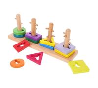 NUOBESTY Jeu Éducatif Bois de Blocs Géométriques pour Puzzle Association de Formes Colorées Améliore Coordination Main Œil et Compétences Cognitives