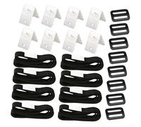 NUOBESTY Kit D’Accessoires pour Enrouleur de Couverture Solaire Piscine 24 Pièces Noires Sangles et Boucles Robustes Fixation Rapide pour Bâche Solaire de Piscine Usage Extérieur Jardin