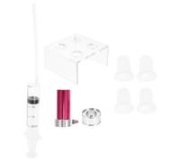 NUOBESTY Kit D’outils DIY pour Fabrication de Rouge à Lèvres, Moule à 4 Cavités en Aluminium 4 Embouts en Silicone, Support 4 Trous, Anneau et Décolleur - Accessoires Maquillage Lèvres