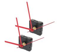 NUOBESTY Kit de 2 Mécanismes d'Horloge à Quartz Silencieux, Rouge, Longue Tige, pour Réparation et Création d'Horloges à Domicile