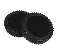 NUOBESTY Kit de 2 Roues Directionnelles 6 Pouces en PE Robuste avec Couvercle Noir Remplacement pour Chariot de Barbecue à Gaz Roues Résistantes à la Chaleur L’Usure pour Usage Extérieur