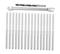 NUOBESTY Kit de Rambarde à Câbles en Acier Inoxydable 1/8 Pouce Vis à Bois Serties, Système Réglable Anti-rotation pour Garde-corps de Terrasse et Balcon, 20 Pièces, Usage Extérieur