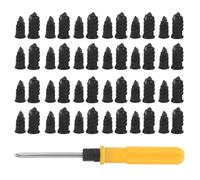 NUOBESTY Kit de Réparation Rapide de Pneus 50 Clous Caoutchouc avec Tournevis Ensemble D'outils pour Réparation de Crevaison Voiture, Moto et Véhicule Électrique, Outil Portable