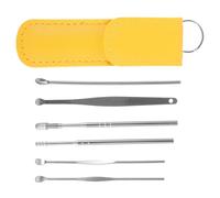 NUOBESTY Kit D'extraction de Cérumen en Acier Inoxydable Cuillères de Nettoyage des Oreilles, Portable et Confortable, pour Usage Domestique