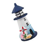 NUOBESTY Lampadaire Solaire Extérieur Abat-jour Phare Résine Étanche Remplacement Facile pour Jardin Terrasse Décoration Nautique Ambiance Romantique