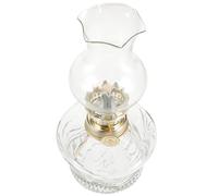 NUOBESTY Lampe à Pétrole Vintage en Verre 18 CM Lanterne Décorative Rétro pour Camping et Éclairage D’Appoint Veilleuse Extérieure Fonctionnelle et Lampe de Bureau Pratique