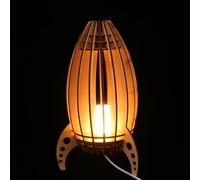 NUOBESTY Lampe de Chevet Fusée Spatiale en Bois Sculpté, Veilleuse Dimmable Compacte pour Chambre, Décoration Lumineuse Originale, Lampe de Bureau Ambiance Chaleureuse, 1 Pièce