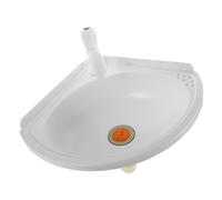 NUOBESTY Lavabo Mural Plastique Angle Compact avec Robinet Cuve Gain de Place pour Petite Salle de Bain et Balcon Installation Murale Stable et Facile à Nettoyer