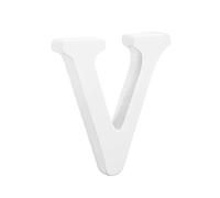 NUOBESTY Lettre Décorative en Bois Blanc V de 8 Cm, Style Simple et Créatif, Facile à Assortir, pour Décoration Maison et Fête D'anniversaire