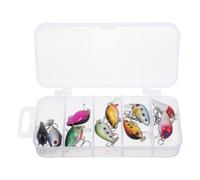 NUOBESTY Leurres de pêche pour la Perche Lot de 10, appâts factices 3 cm en ABS+Acier, Triple hameçon, leurres flottants pour Truite et Bass, Usage Polyvalent en rivières et Lacs