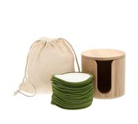 NUOBESTY Lingettes Démaquillantes Réutilisables Lavables 18 Pièces en Bambou Filet et Étui en Bambou, Disques Nettoyants Visage Écologiques pour Maison, Voyage et Camping