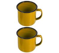 NUOBESTY Lot 2 Mugs Émaillés Rétro 300Ml Gobelets à Thé et Café Légers Pratiques pour Restaurants Maison Fondue
