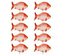 NUOBESTY Lot de 10 Ballons en Aluminium Forme Poisson Carpe Koi Rouge, Ballons Gonflables Décorations Fête Anniversaire Thème Océan, Jouets Aquatiques Gonflables pour Intérieur et