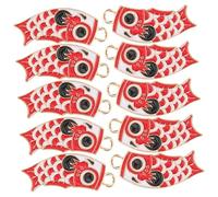 NUOBESTY Lot De 10 Boucles D'Oreilles En Forme De Carpe Porte-Clés Mini Serpentins À Suspendre Breloques Dorées Accessoires Pour Petits Jouets Pendentif Ornement De Carpe