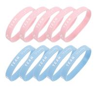 NUOBESTY Lot de 10 Bracelets en Silicone Bicolores Rose et Bleu, pour Fête de Révélation, Accessoires Légers et Confortables, Décoration pour Shower et Événements Extérieurs