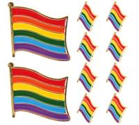 NUOBESTY Lot de 10 broches en fer avec drapeau arc-en-ciel pour décoration de vêtements