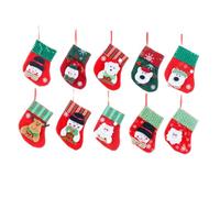 NUOBESTY Lot de 10 Chaussettes Suspendues de Noël en Tissu Décoratif Petit Format Assortiment Numéroté Pendentifs Festifs pour Sapin et Décoration Maison de Noël