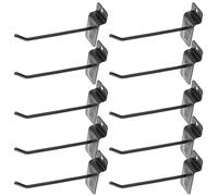 NUOBESTY Lot de 10 Crochets pour Panneaux Perforés 10 Cm Noir Crochets D’étagère Multifonctions pour Présentation et Rangement Industriel Adaptés pour Magasins et Ateliers