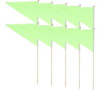 NUOBESTY Lot de 10 Drapeaux de Marquage Verts pour Jardin Mâts en Bambou, Balisage Chantier et Pelouse, Signalisation Extérieure Solide, Usage Irrigation et Topographie